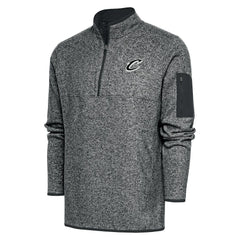 Cleveland Cavaliers Antigua Metallic Logo Big & Tall Fortune Quarter-Zip Jacket Heather Gray - NBA