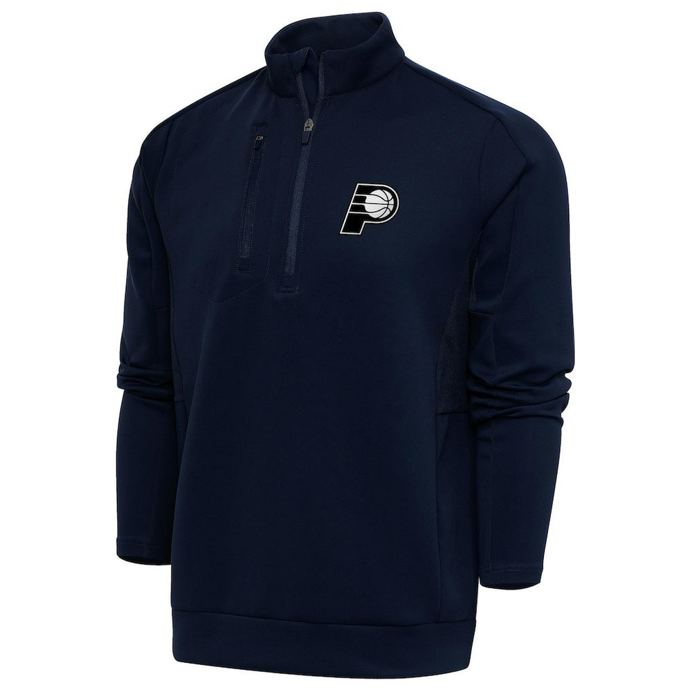 Indiana Pacers Antigua Metallic Logo Generation Quarter-Zip Top Navy - NBA