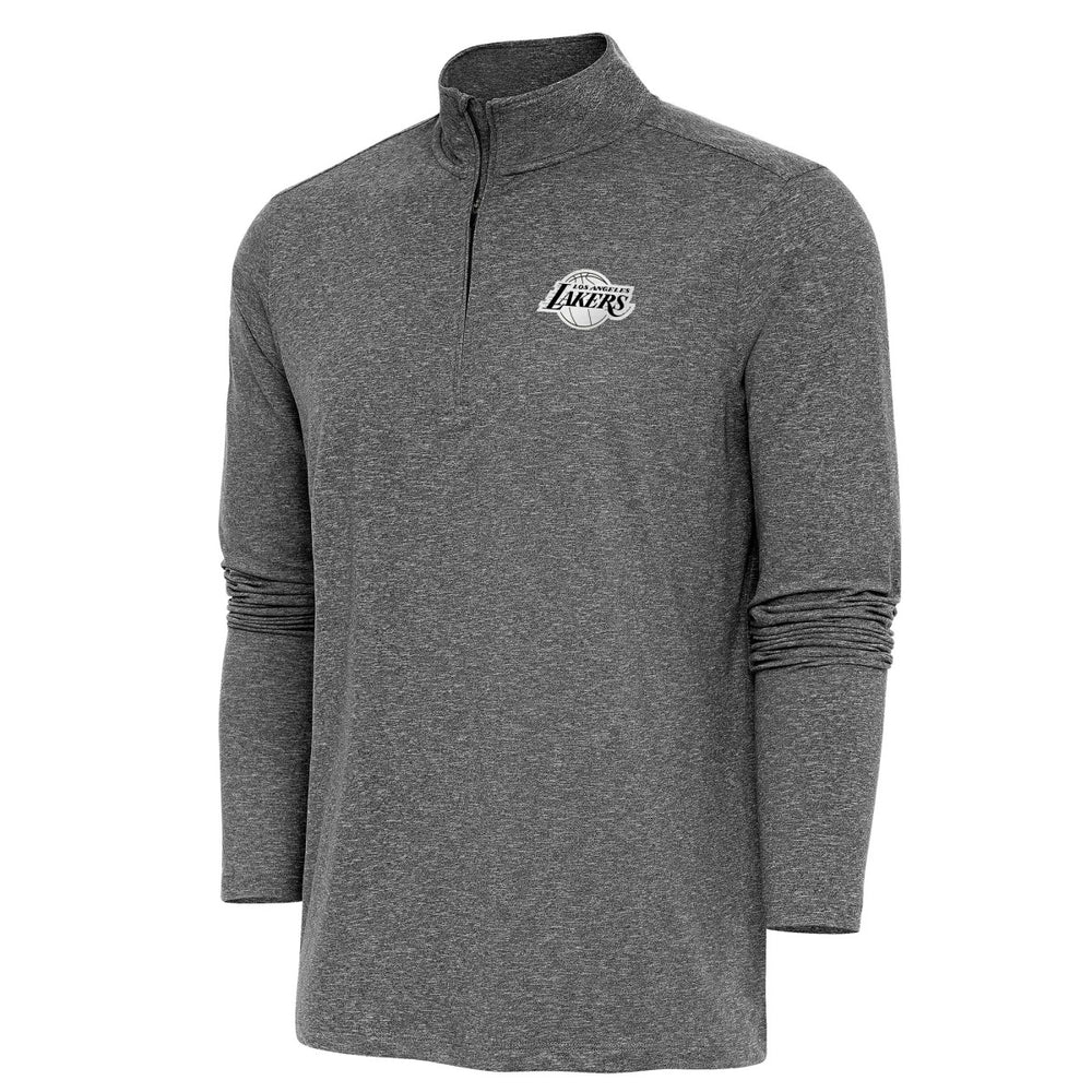 Los Angeles Lakers Antigua Hunk Quarter-Zip Top Heather Black - NBA