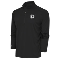 Dallas Mavericks Antigua Metallic Logo Tribute Quarter-Zip Top Charcoal - NBA