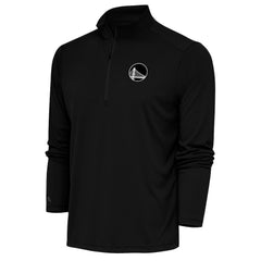 Golden State Warriors Antigua Metallic Logo Tribute Quarter-Zip Top Black - NBA
