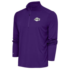 Los Angeles Lakers Antigua Metallic Logo Tribute Quarter-Zip Top Purple - NBA