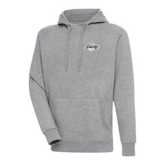Los Angeles Lakers Antigua Metallic Logo Victory Raglan Pullover Hoodie Heather Gray - NBA