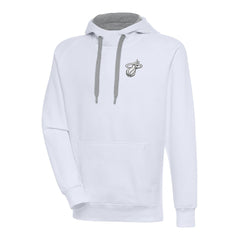 Miami Heat Antigua Metallic Logo Victory Raglan Pullover Hoodie White - NBA