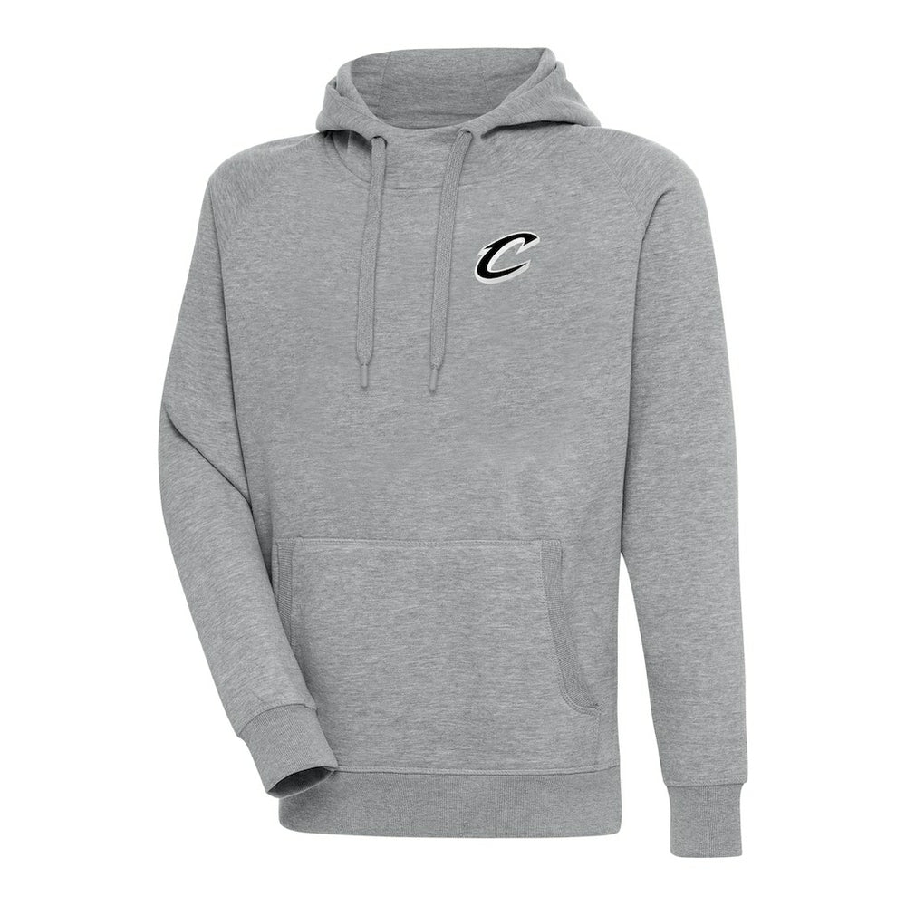 Cleveland Cavaliers Antigua Metallic Logo Victory Raglan Pullover Hoodie Heather Gray - NBA