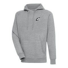 Cleveland Cavaliers Antigua Metallic Logo Victory Raglan Pullover Hoodie Heather Gray - NBA