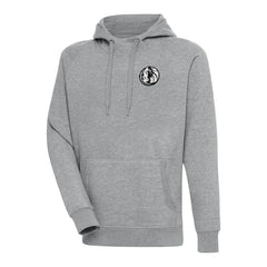 Dallas Mavericks Antigua Metallic Logo Victory Raglan Pullover Hoodie Heather Gray - NBA
