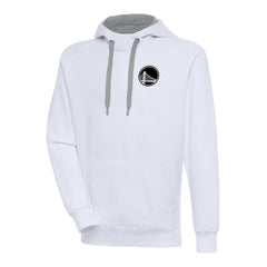 Golden State Warriors Antigua Metallic Logo Victory Raglan Pullover Hoodie White - NBA