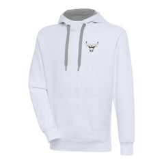 Chicago Bulls Antigua Metallic Logo Victory Raglan Pullover Hoodie White - NBA