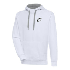 Cleveland Cavaliers Antigua Metallic Logo Victory Raglan Pullover Hoodie White - NBA