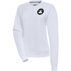 Boston Celtics Antigua Women's Brushed Metallic Victory Pullover Sweatshirt - White - NBA