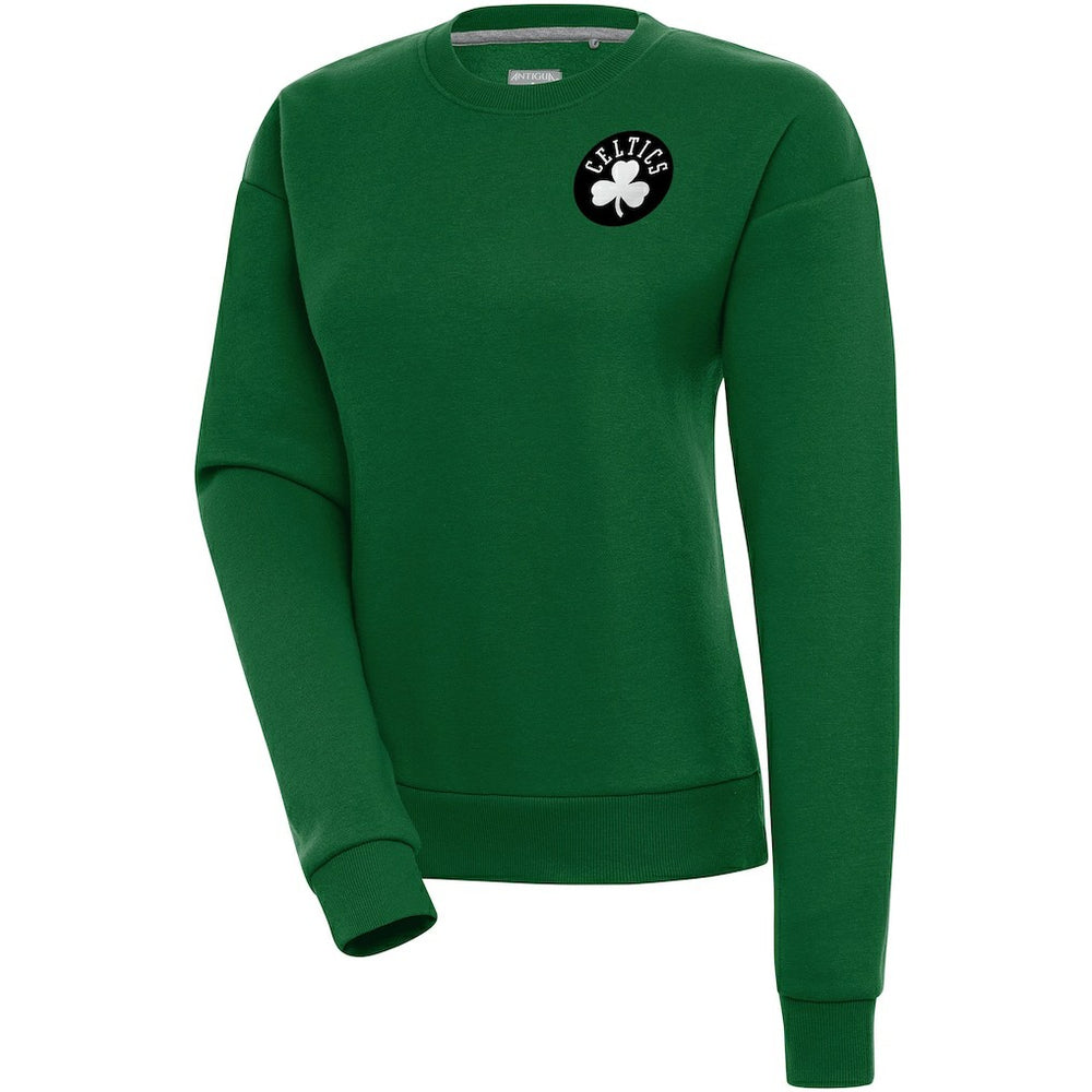Boston Celtics Antigua Women's Brushed Metallic Victory Pullover Sweatshirt - Kelly Green - NBA