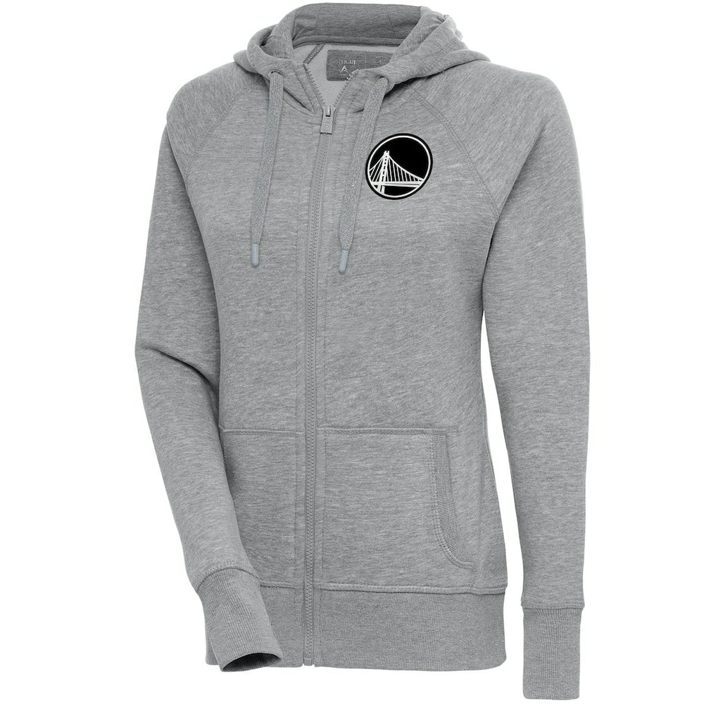 Golden State Warriors Antigua Women's Brushed Metallic Victory Full-Zip Hoodie - Heather Gray - NBA