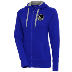 Golden State Warriors Antigua Women's Brushed Metallic Victory Full-Zip Hoodie - Royal - NBA