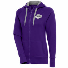 Los Angeles Lakers Antigua Women's Brushed Metallic Victory Full-Zip Hoodie - Purple - NBA