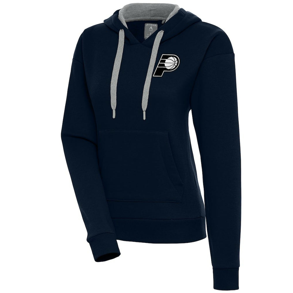 Indiana Pacers Antigua Women's Brushed Metallic Victory Pullover Hoodie - Navy - NBA
