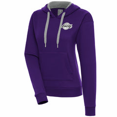 Los Angeles Lakers Antigua Women's Brushed Metallic Victory Pullover Hoodie - Purple - NBA