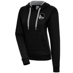 Golden State Warriors Antigua Women's Brushed Metallic Victory Pullover Hoodie - Black - NBA