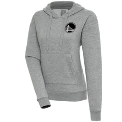 Golden State Warriors Antigua Women's Brushed Metallic Victory Pullover Hoodie - Heather Gray - NBA