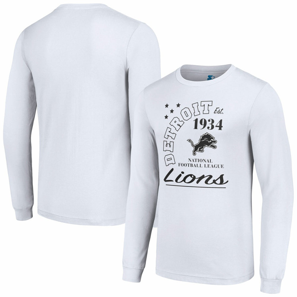 Detroit Lions Starter Arch City Long Sleeve T-Shirt White | NFL