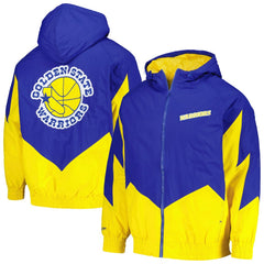 Golden State Warriors Hardwood Classics Retro Quilted Raglan Full-Zip Hoodie Royal - NBA