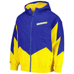 Golden State Warriors Hardwood Classics Retro Quilted Raglan Full-Zip Hoodie Royal - NBA