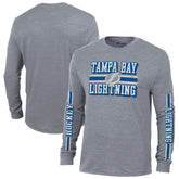 Tampa Bay Lightning Champion Tri-Blend Dual-Stripe Long Sleeve T-Shirt - Heather Gray - NHL