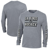 Los Angeles Kings Champion Tri-Blend Dual-Stripe Long Sleeve T-Shirt - Heather Gray - NHL