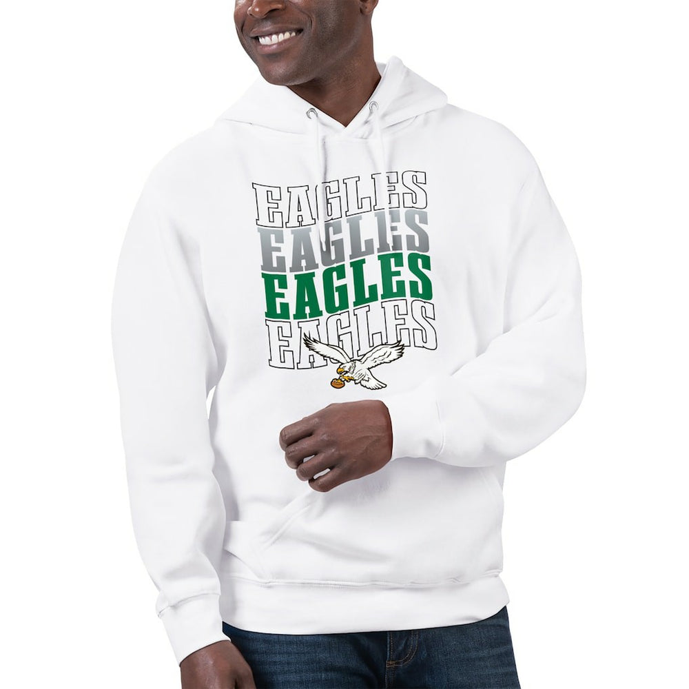 Philadelphia Eagles Starter Unisex Throwback Name Drop Pullover Hoodie White | NFL