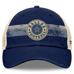 Dallas Cowboys Heritage Facemask Trucker Adjustable Hat Navy/Natural | Fanatics