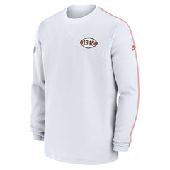 Cleveland Browns Alternate Logo Coach Long Sleeve Top White | Nike for Sale