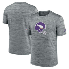 Minnesota Vikings Sideline Velocity Throwback Logo Dri-FIT T-Shirt Gray | Nike for Sale