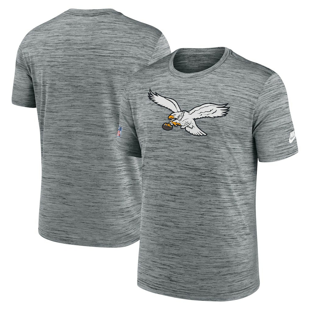 Philadelphia Eagles Sideline Velocity Throwback Logo Dri-FIT T-Shirt Gray | Nike for Sale