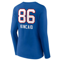 Dalton Kincaid Buffalo Bills Women's Team Wordmark Player Name & Number Long Sleeve V-Neck T-Shirt Royal | NFL