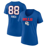 Dawson Knox Buffalo Bills Women's Team Wordmark Player Name & Number V-Neck T-Shirt Royal | NFL