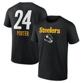 Joey Porter Jr. Pittsburgh Steelers Team Wordmark Player Name & Number T-Shirt Black | NFL