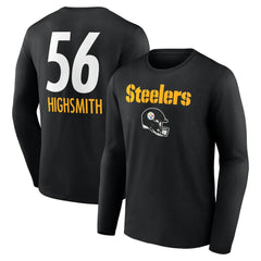 Alex Highsmith Pittsburgh Steelers Team Wordmark Player Name & Number Long Sleeve T-Shirt Black | NFL