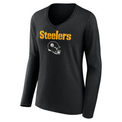 Alex Highsmith Pittsburgh Steelers Women's Team Wordmark Player Name & Number Long Sleeve V-Neck T-Shirt Black | NFL
