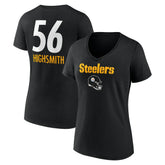 Alex Highsmith Pittsburgh Steelers Women's Team Wordmark Player Name & Number V-Neck T-Shirt Black | NFL