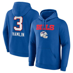 Damar Hamlin Buffalo Bills Team Wordmark Player Name & Number Pullover Hoodie Royal | NFL