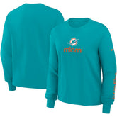 Miami Dolphins Women's Boxy Long Sleeve T-Shirt Aqua | Nike for Sale