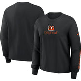 Cincinnati Bengals Women's Boxy Long Sleeve T-Shirt Black | Nike for Sale