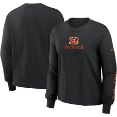 Cincinnati Bengals Women's Boxy Long Sleeve T-Shirt Black | Nike for Sale