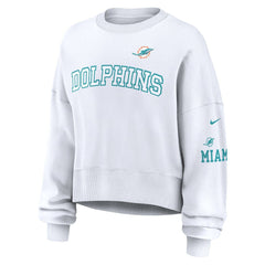 Miami Dolphins Women's Oversized Pullover Sweatshirt White | Nike for Sale