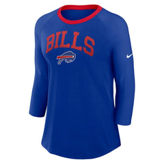 Buffalo Bills Women's 3/4 Sleeve Raglan Fashion Top Royal | Nike for Sale