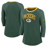 Green Bay Packers Women's 3/4 Sleeve Raglan Fashion Top Green | Nike for Sale
