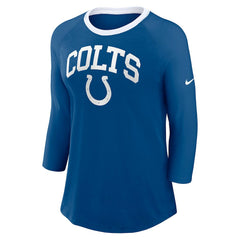 Indianapolis Colts Women's 3/4 Sleeve Raglan Fashion Top Royal | Nike for Sale