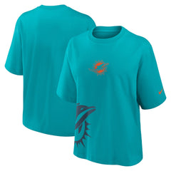 Miami Dolphins Women's Boxy T-Shirt Aqua | Nike for Sale