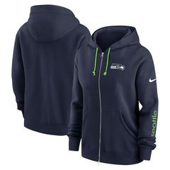 Seattle Seahawks Women's Plus Size Phoenix Full-Zip Hoodie College Navy | Nike for Sale