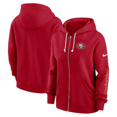 San Francisco 49ers Women's Plus Size Phoenix Full-Zip Hoodie Scarlet | Nike for Sale
